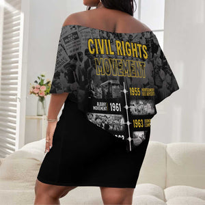 African-American History Month Off Shoulder Short Dress Civil Rights Movement