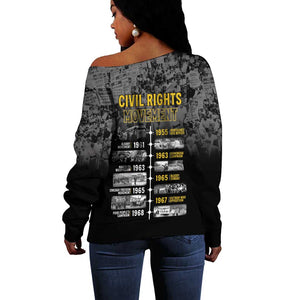 African-American History Month Off Shoulder Sweater Civil Rights Movement