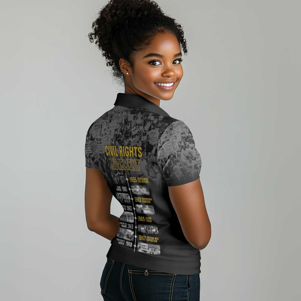 African-American History Month Women Polo Shirt Civil Rights Movement
