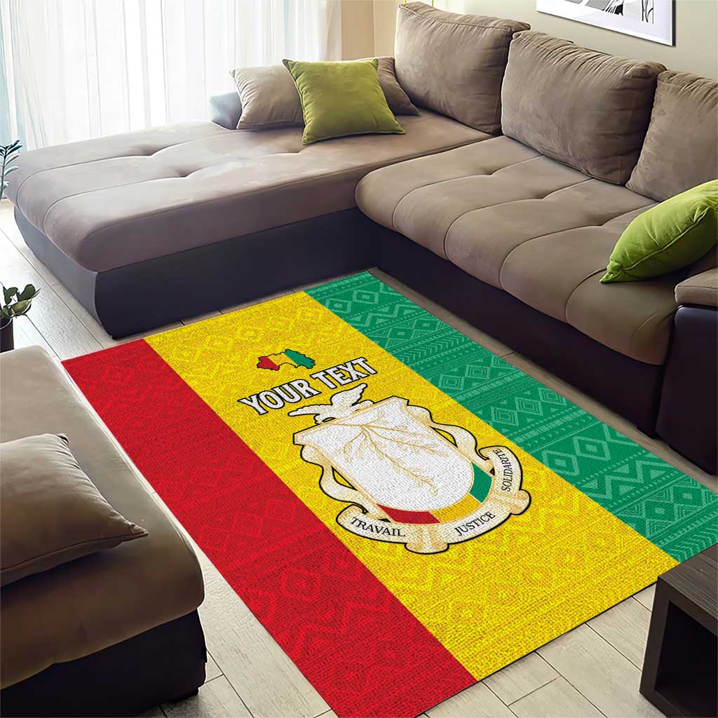 Personalised Afro Guinea Area Rug Coat Of Arms Flag Style