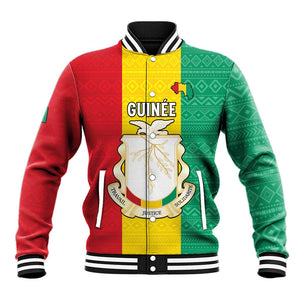 Personalised Afro Guinea Baseball Jacket Coat Of Arms Flag Style