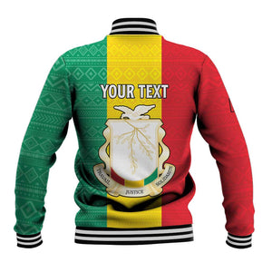 Personalised Afro Guinea Baseball Jacket Coat Of Arms Flag Style