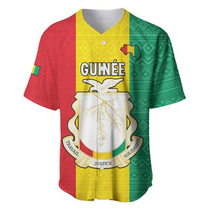 Personalised Afro Guinea Baseball Jersey Coat Of Arms Flag Style