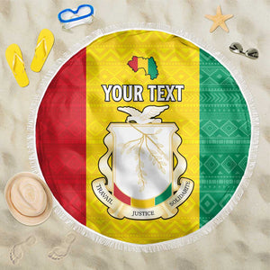 Personalised Afro Guinea Beach Blanket Coat Of Arms Flag Style