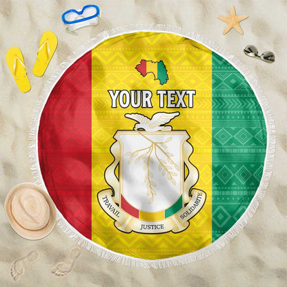 Personalised Afro Guinea Beach Blanket Coat Of Arms Flag Style