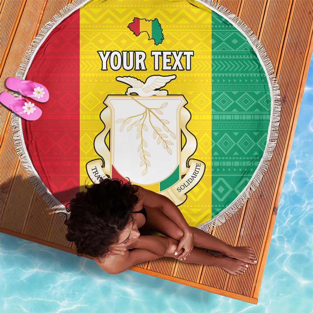 Personalised Afro Guinea Beach Blanket Coat Of Arms Flag Style