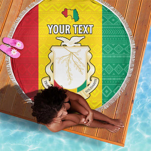 Personalised Afro Guinea Beach Blanket Coat Of Arms Flag Style