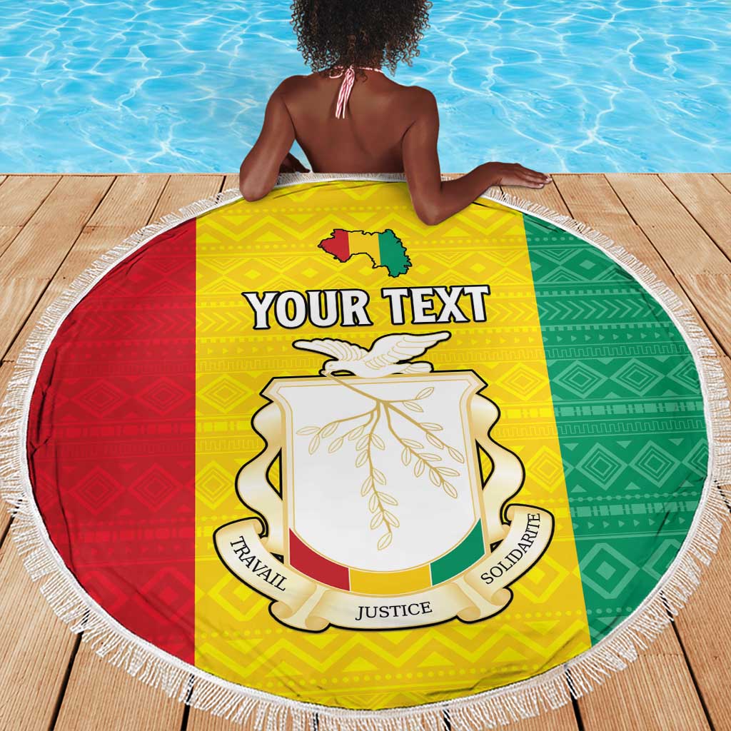 Personalised Afro Guinea Beach Blanket Coat Of Arms Flag Style