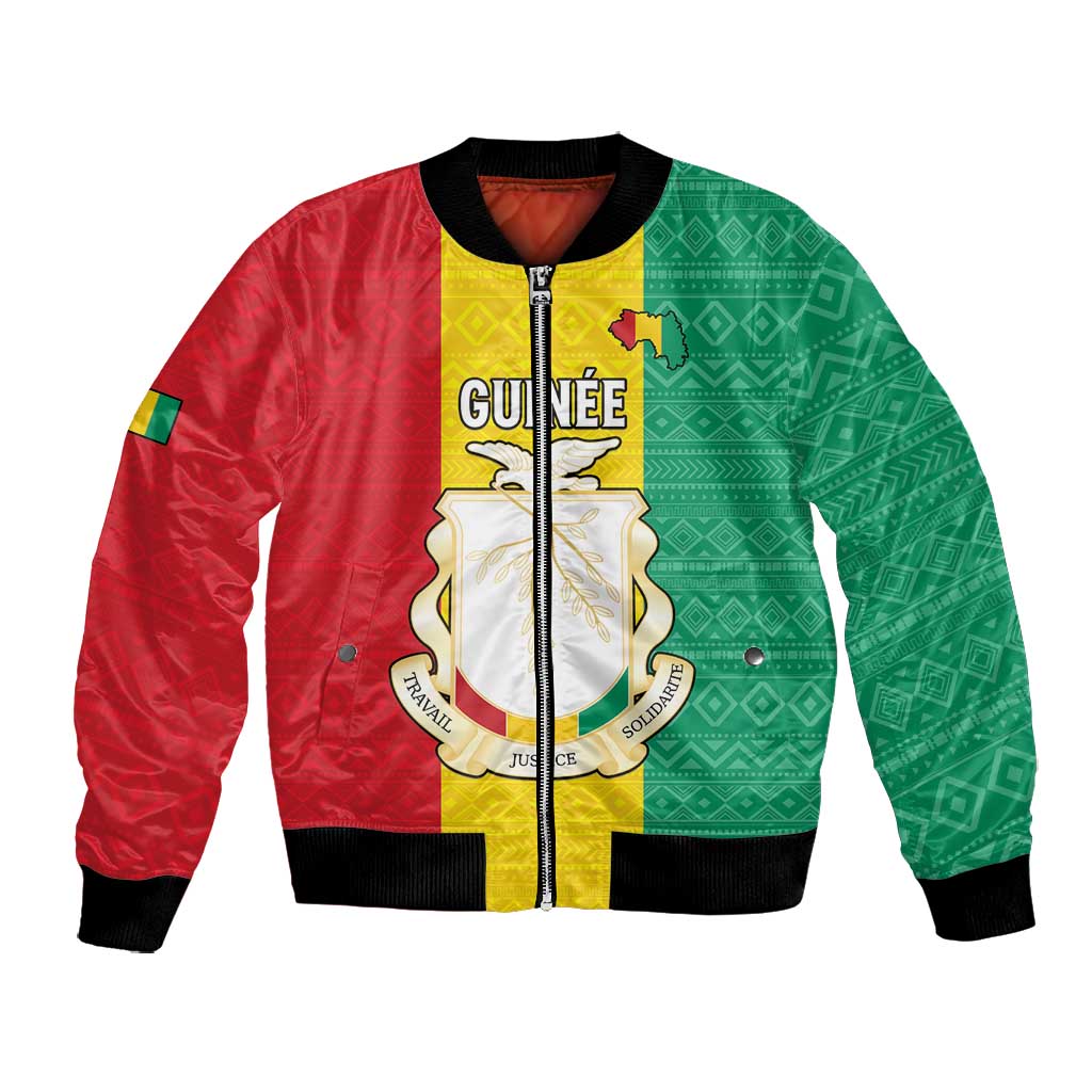 Personalised Afro Guinea Bomber Jacket Coat Of Arms Flag Style