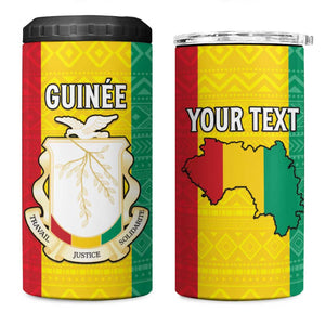 Personalised Afro Guinea 4 in 1 Can Cooler Tumbler Coat Of Arms Flag Style