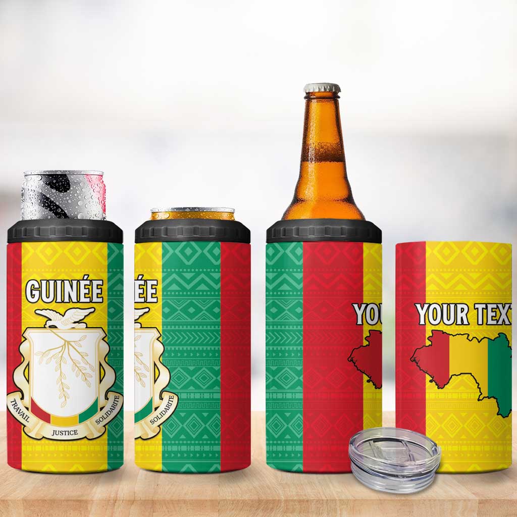 Personalised Afro Guinea 4 in 1 Can Cooler Tumbler Coat Of Arms Flag Style