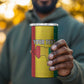 Personalised Afro Guinea 4 in 1 Can Cooler Tumbler Coat Of Arms Flag Style