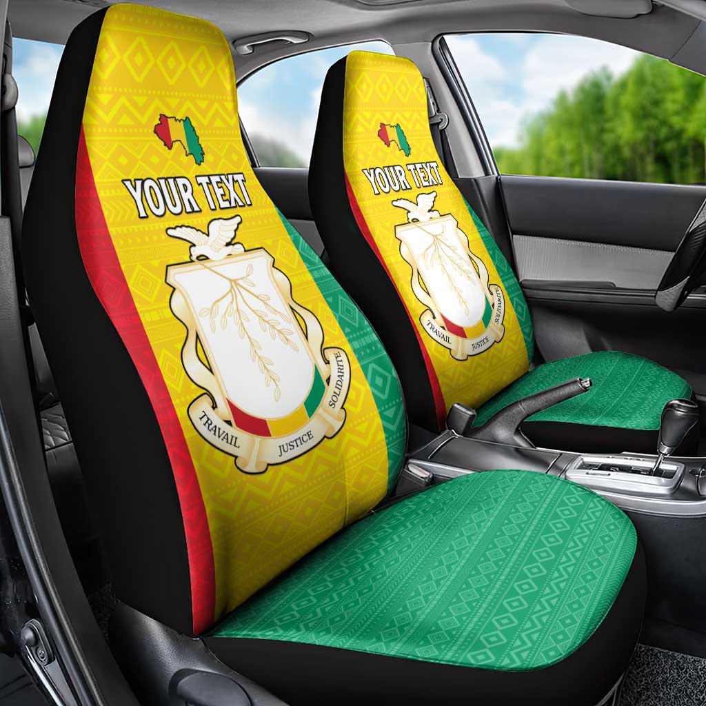 Personalised Afro Guinea Car Seat Cover Coat Of Arms Flag Style