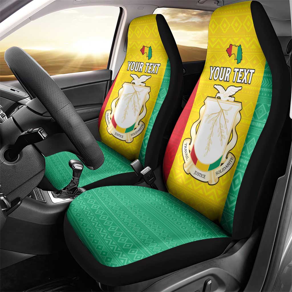 Personalised Afro Guinea Car Seat Cover Coat Of Arms Flag Style