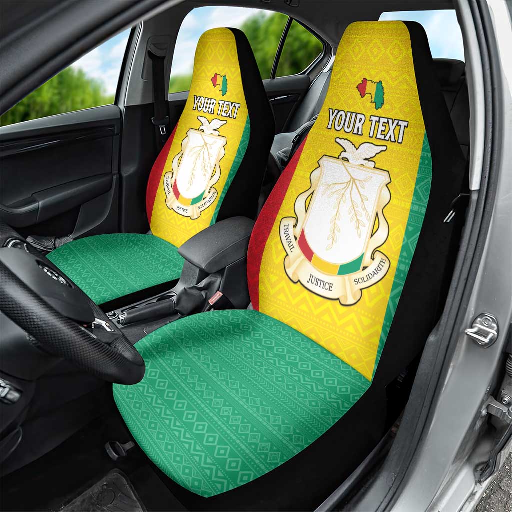 Personalised Afro Guinea Car Seat Cover Coat Of Arms Flag Style