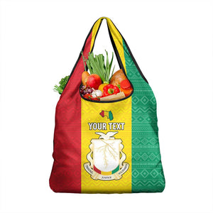 Personalised Afro Guinea Grocery Bag Coat Of Arms Flag Style