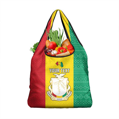 Personalised Afro Guinea Grocery Bag Coat Of Arms Flag Style