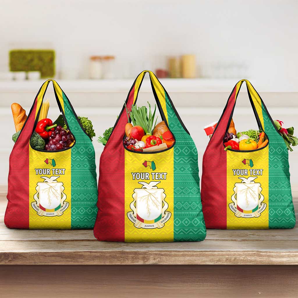 Personalised Afro Guinea Grocery Bag Coat Of Arms Flag Style