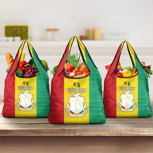 Personalised Afro Guinea Grocery Bag Coat Of Arms Flag Style
