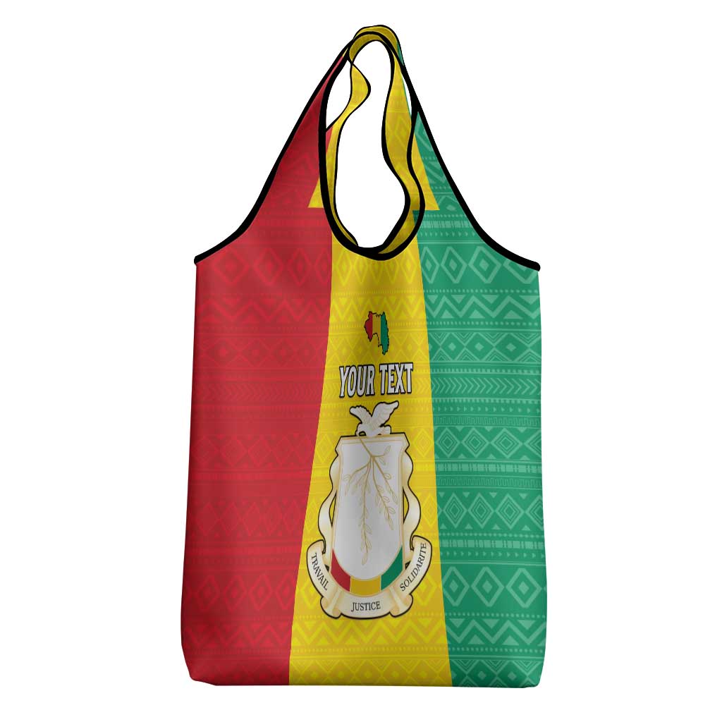 Personalised Afro Guinea Grocery Bag Coat Of Arms Flag Style