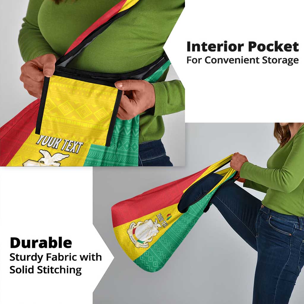 Personalised Afro Guinea Grocery Bag Coat Of Arms Flag Style