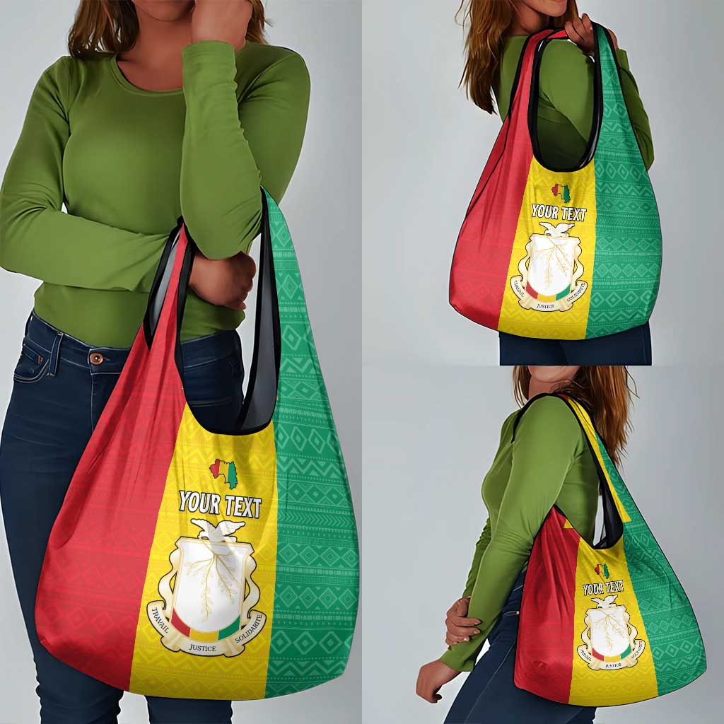 Personalised Afro Guinea Grocery Bag Coat Of Arms Flag Style