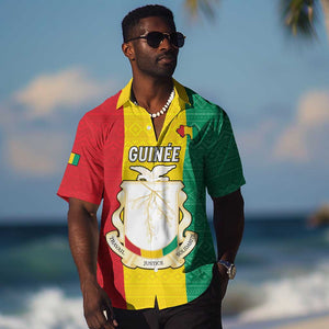 Personalised Afro Guinea Hawaiian Shirt Coat Of Arms Flag Style