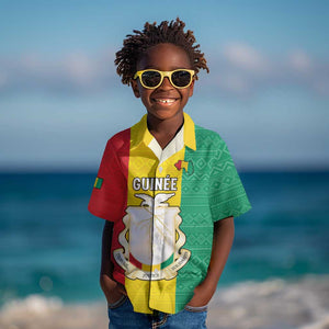 Personalised Afro Guinea Kid Hawaiian Shirt Coat Of Arms Flag Style