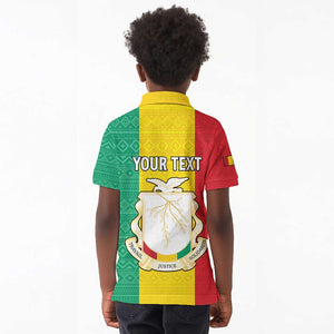 Personalised Afro Guinea Kid Polo Shirt Coat Of Arms Flag Style