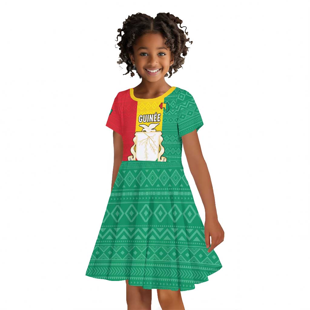 Personalised Afro Guinea Kid Short Sleeve Dress Coat Of Arms Flag Style