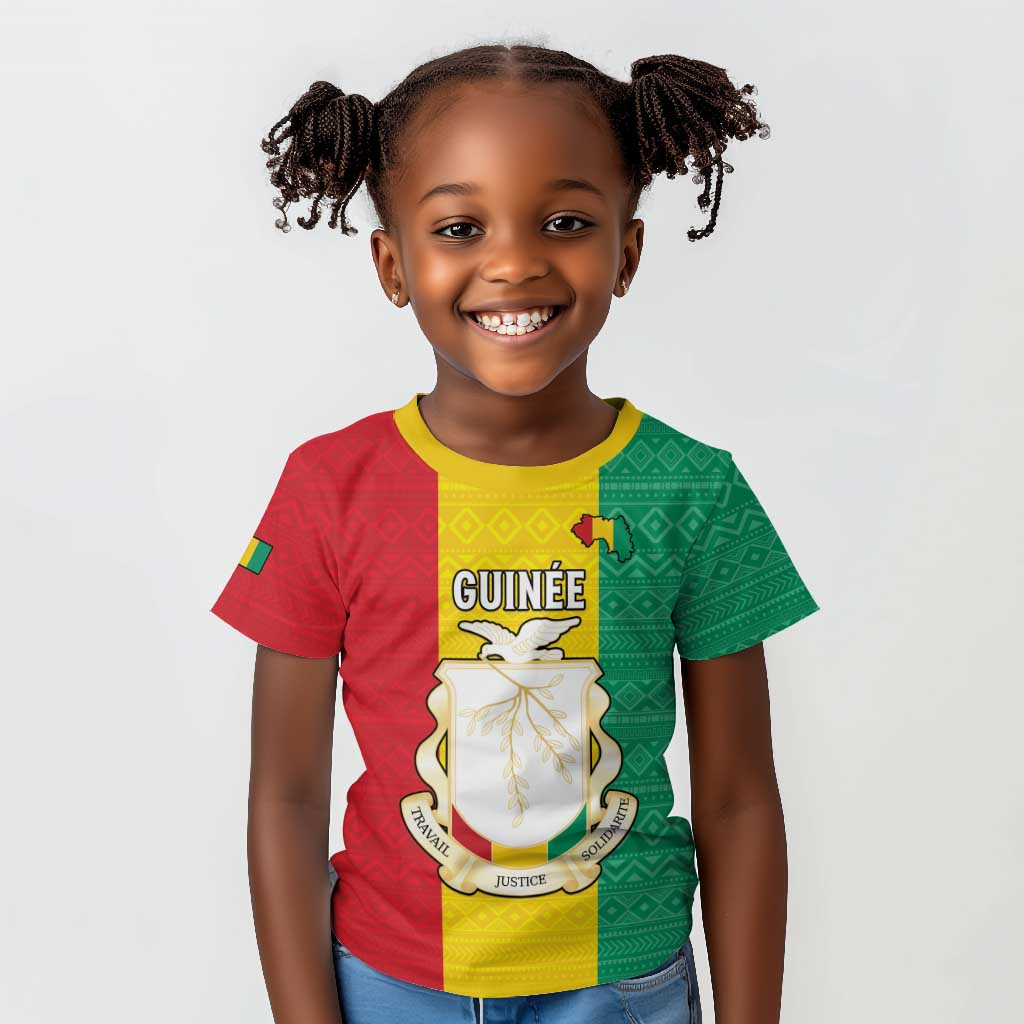 Personalised Afro Guinea Kid T shirt Coat Of Arms Flag Style