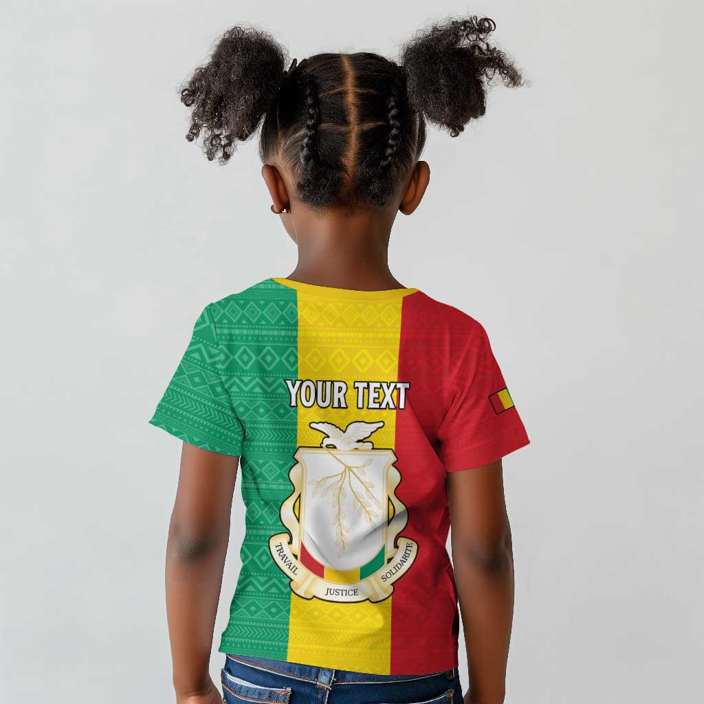 Personalised Afro Guinea Kid T shirt Coat Of Arms Flag Style