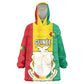 Personalised Afro Guinea Kid Wearable Blanket Hoodie Coat Of Arms Flag Style