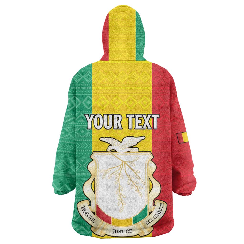 Personalised Afro Guinea Kid Wearable Blanket Hoodie Coat Of Arms Flag Style