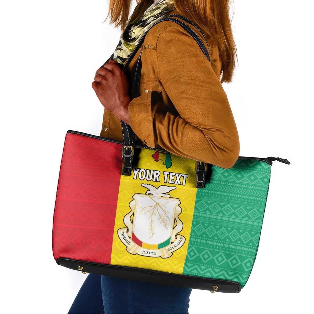 Personalised Afro Guinea Leather Tote Bag Coat Of Arms Flag Style