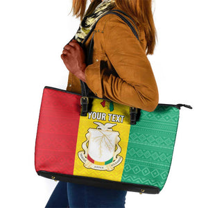 Personalised Afro Guinea Leather Tote Bag Coat Of Arms Flag Style