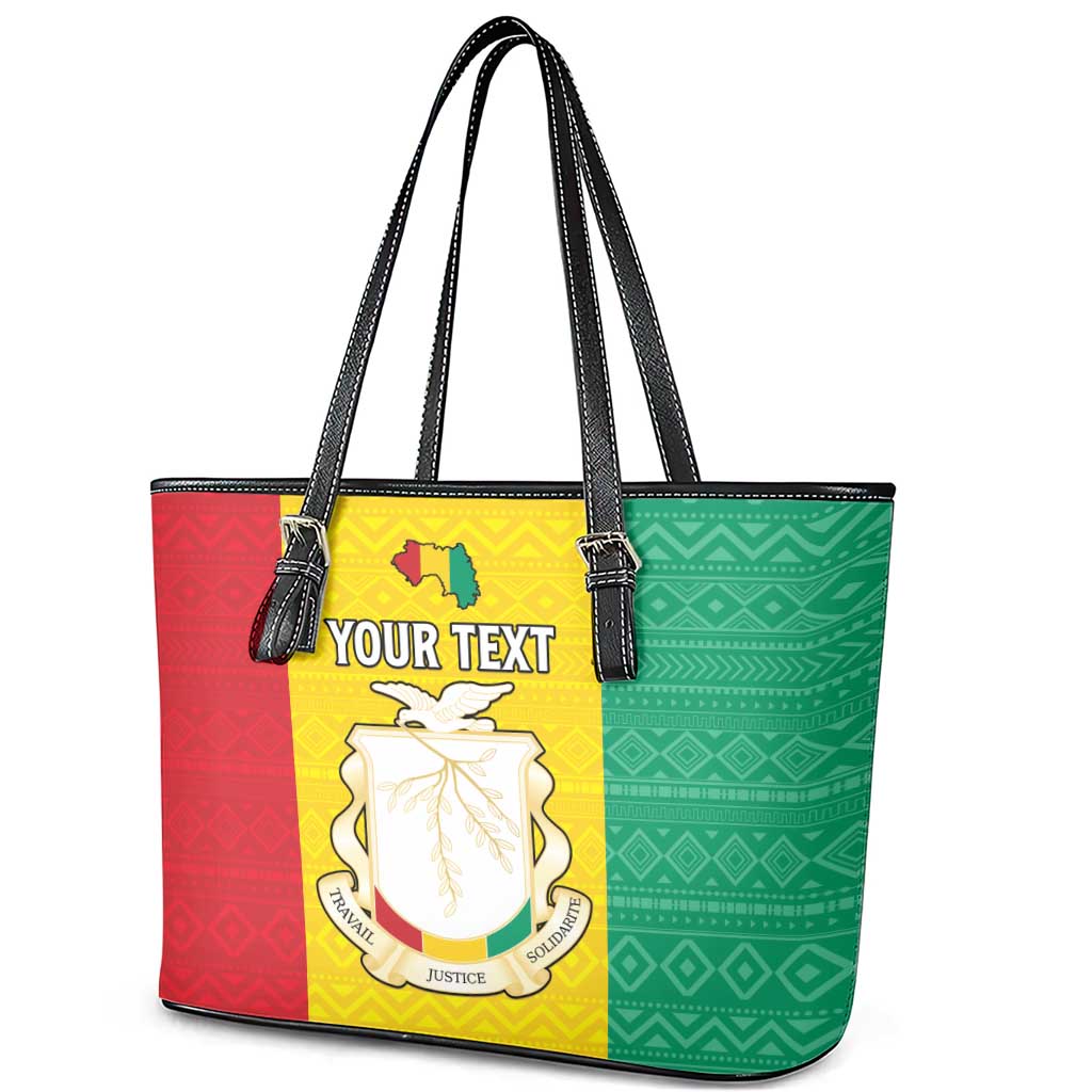 Personalised Afro Guinea Leather Tote Bag Coat Of Arms Flag Style