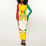 Personalised Afro Guinea Long Sleeve Bodycon Dress Coat Of Arms Flag Style LT15