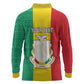 Personalised Afro Guinea Long Sleeve Polo Shirt Coat Of Arms Flag Style