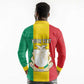 Personalised Afro Guinea Long Sleeve Polo Shirt Coat Of Arms Flag Style