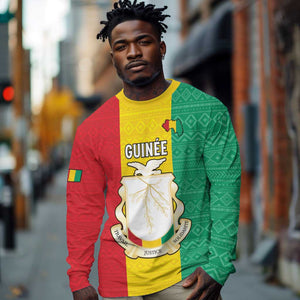 Personalised Afro Guinea Long Sleeve Shirt Coat Of Arms Flag Style
