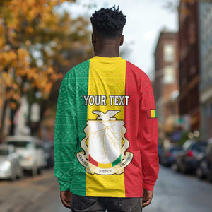 Personalised Afro Guinea Long Sleeve Shirt Coat Of Arms Flag Style