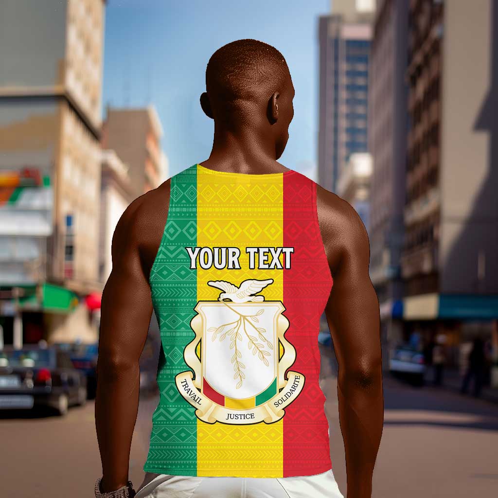 Personalised Afro Guinea Men Tank Top Coat Of Arms Flag Style