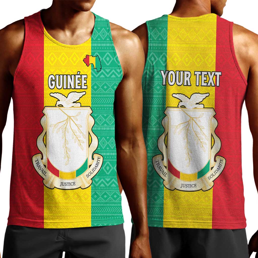 Personalised Afro Guinea Men Tank Top Coat Of Arms Flag Style