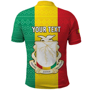 Personalised Afro Guinea Polo Shirt Coat Of Arms Flag Style