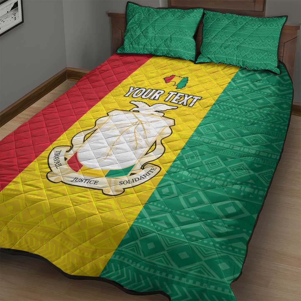 Personalised Afro Guinea Quilt Bed Set Coat Of Arms Flag Style