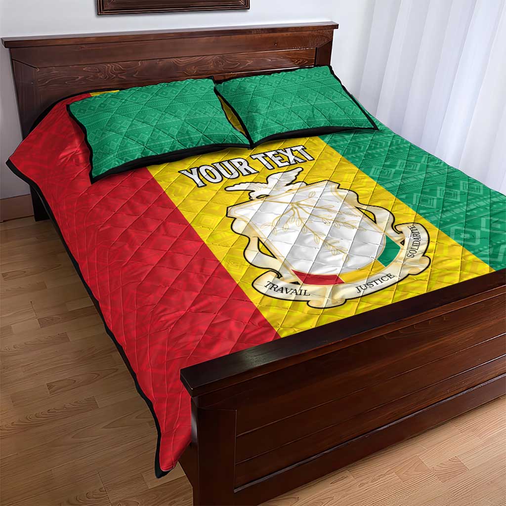Personalised Afro Guinea Quilt Bed Set Coat Of Arms Flag Style
