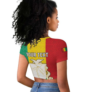 Personalised Afro Guinea Raglan Cropped T shirt Coat Of Arms Flag Style