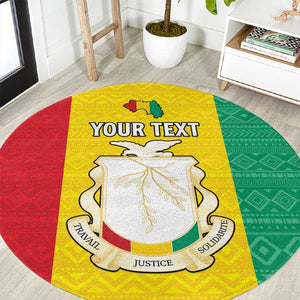 Personalised Afro Guinea Round Carpet Coat Of Arms Flag Style