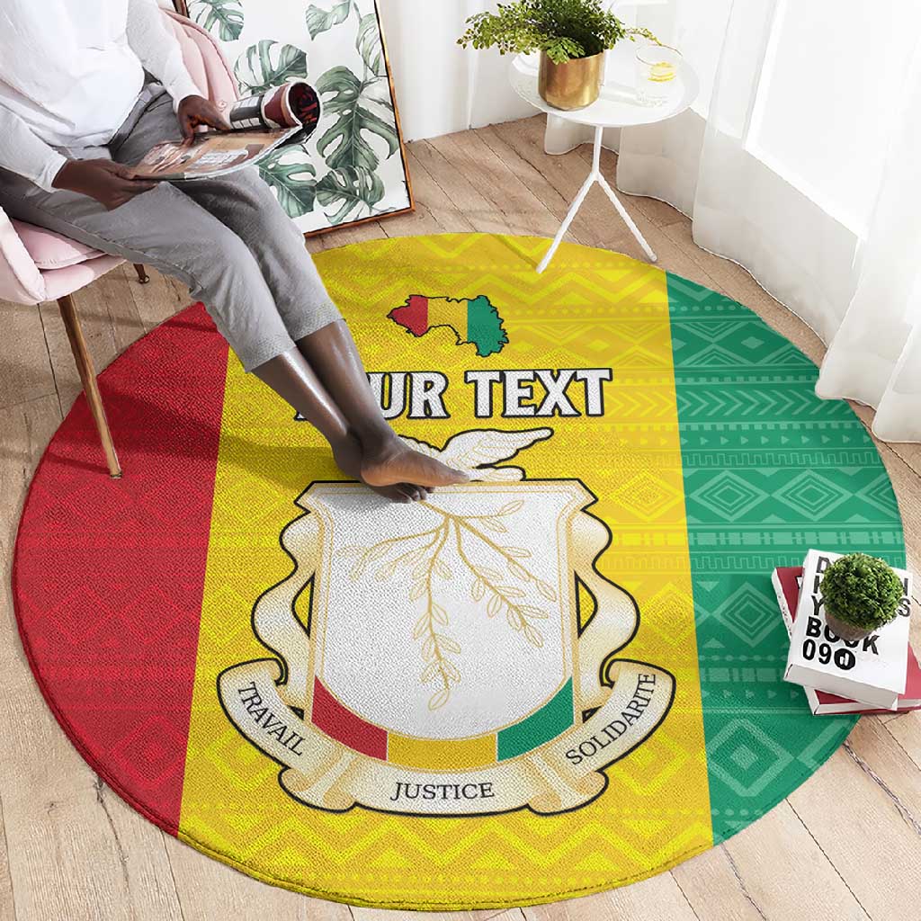 Personalised Afro Guinea Round Carpet Coat Of Arms Flag Style